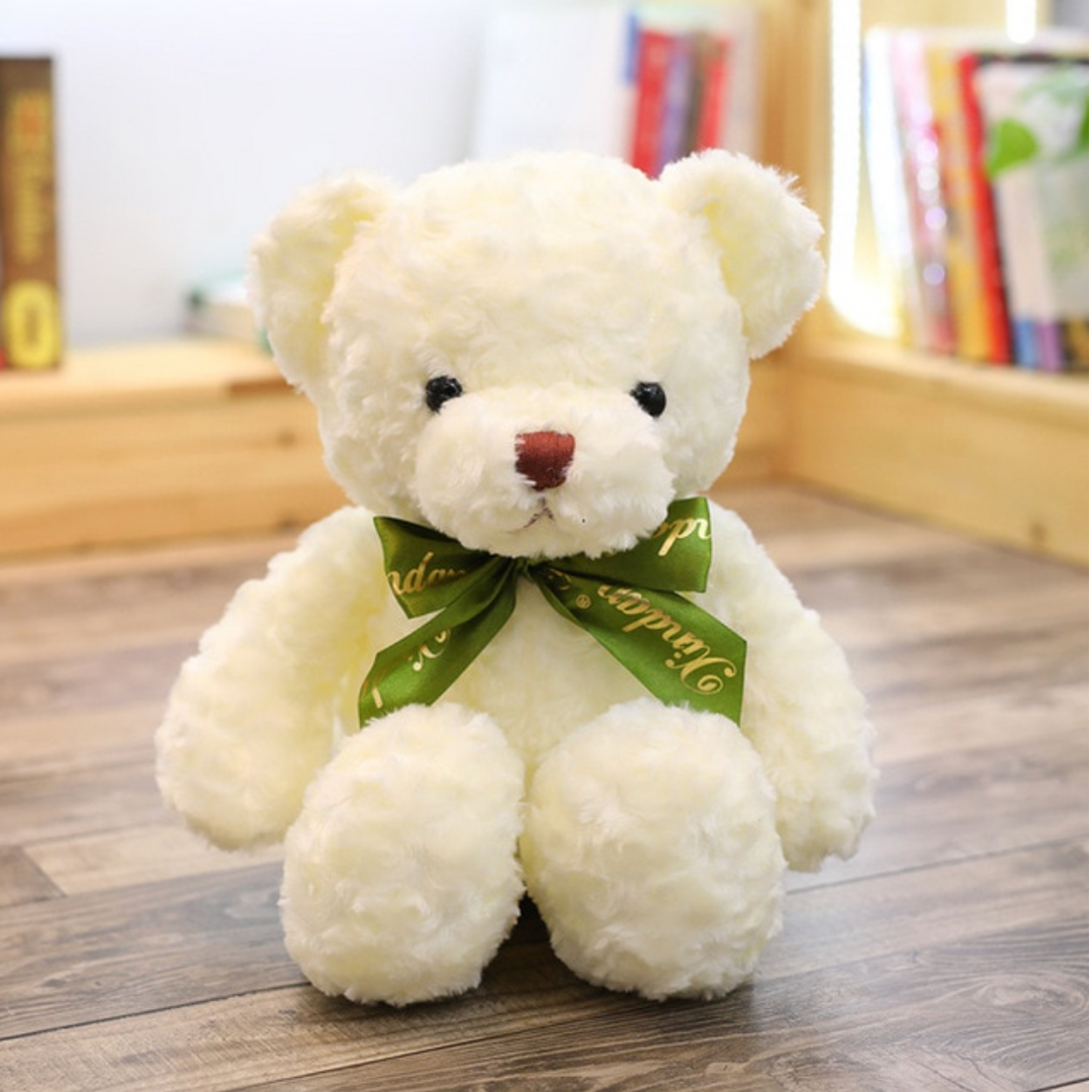 Pupazzo peluche orso teddy bear fiocco verde san Valentino