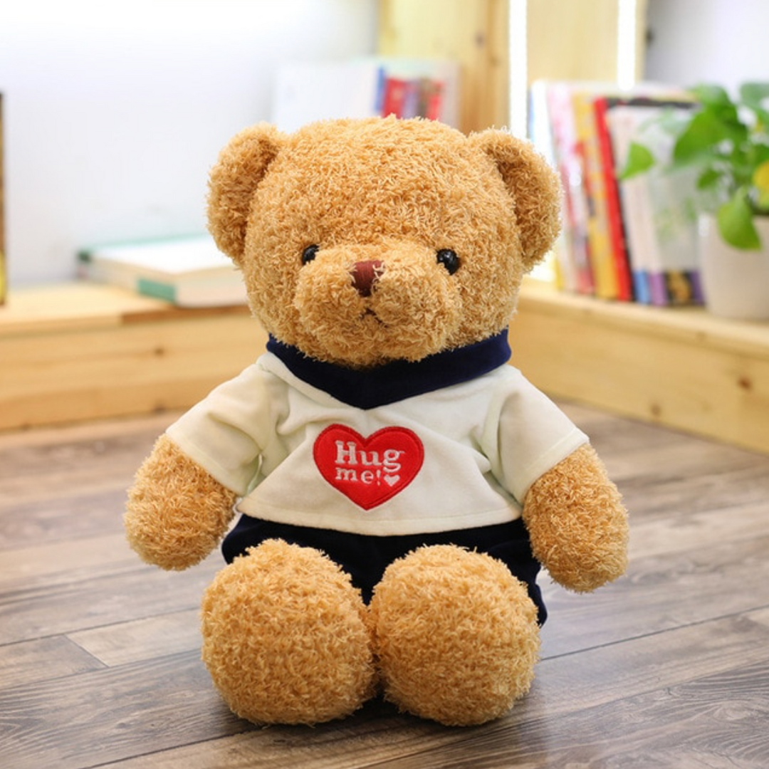 Pupazzo peluche orso teddy bear maglia cuore regalo san Valentino