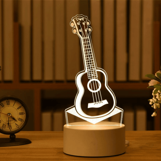 chitarra lampada notte arredo casa