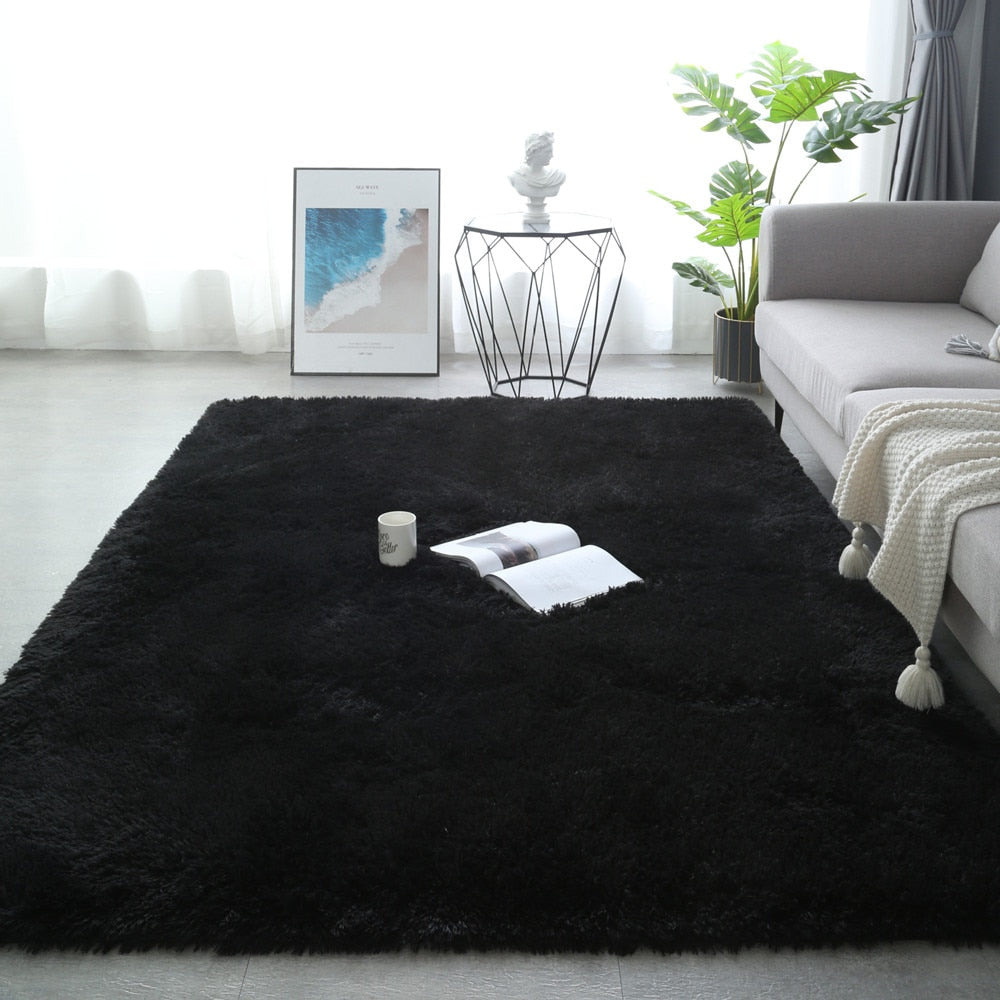 tappeto grande casa divano nero