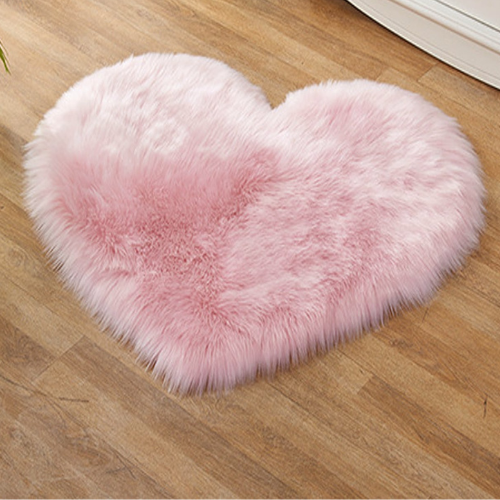 tappeto peloso casa cuore rosa