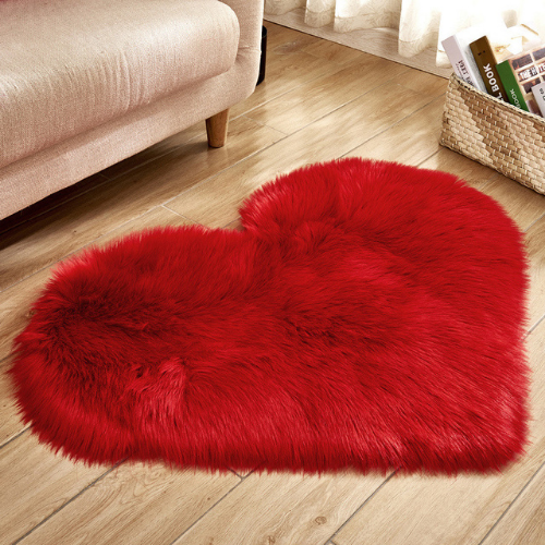 tappeto peloso casa salotto cuore rosso