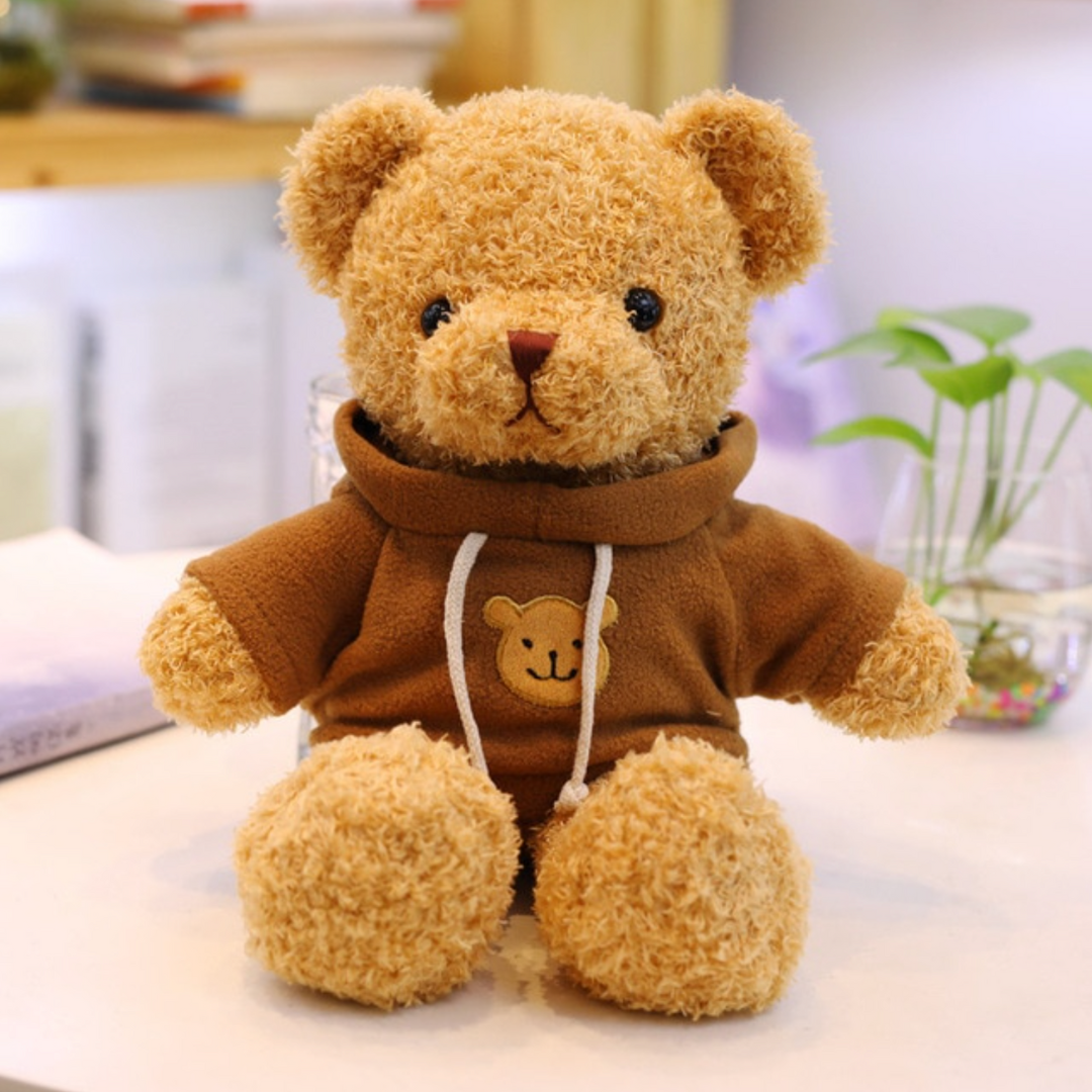 Pupazzo peluche orso teddy bear felpa marrone regalo Natale