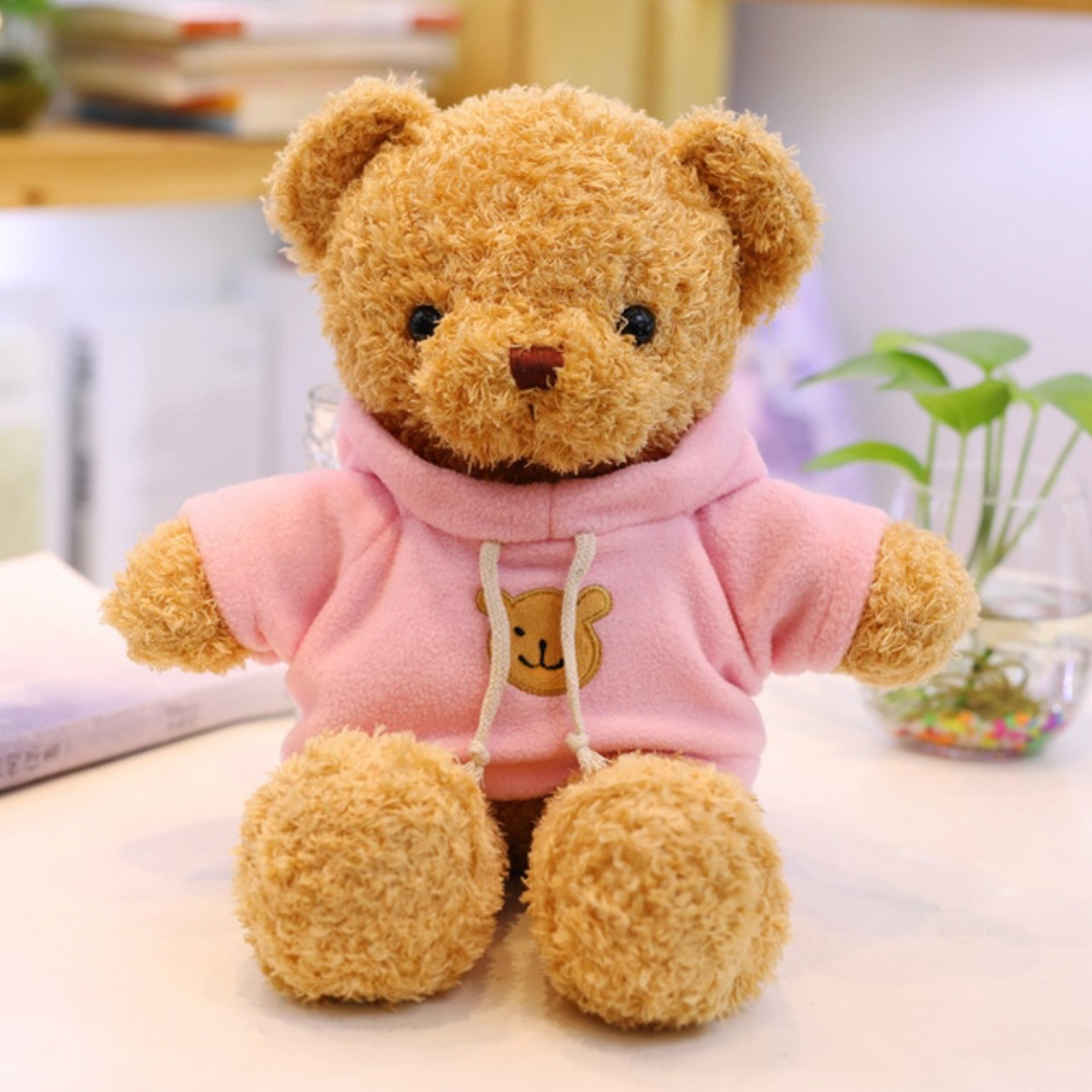 Pupazzo peluche orso teddy bear felpa rosa regalo Natale
