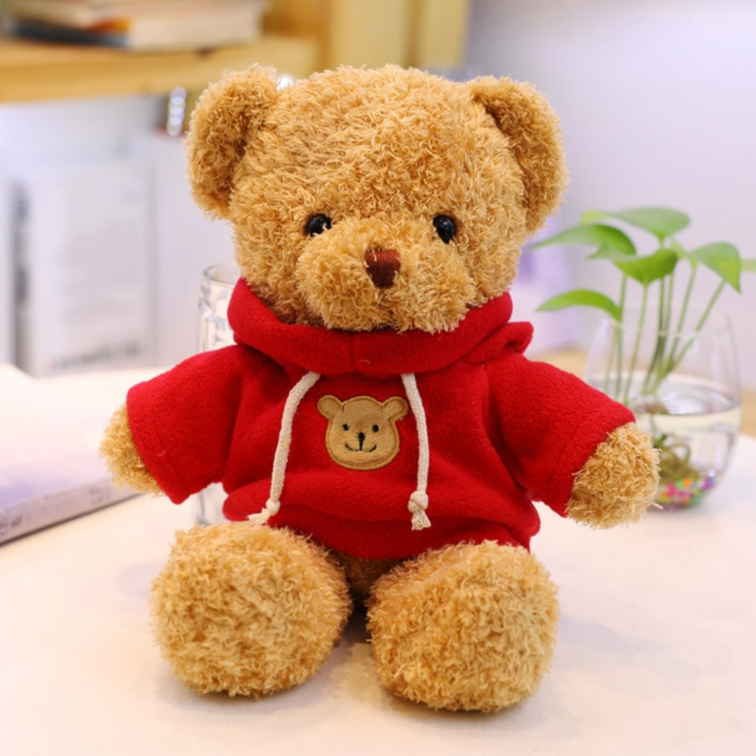 Pupazzo peluche orso teddy bear felpa rossa regalo Natale