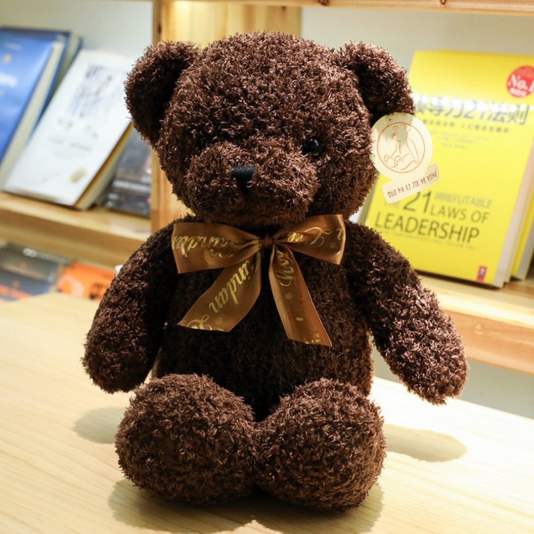 Pupazzo peluche orso teddy bear marrone regalo Natale