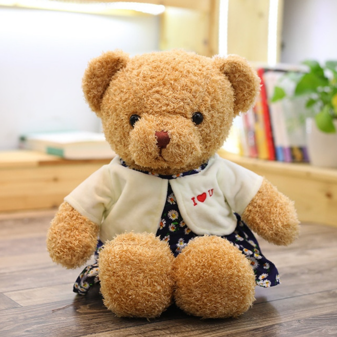 Pupazzo peluche orso teddy bear vestitino regalo san Valentino