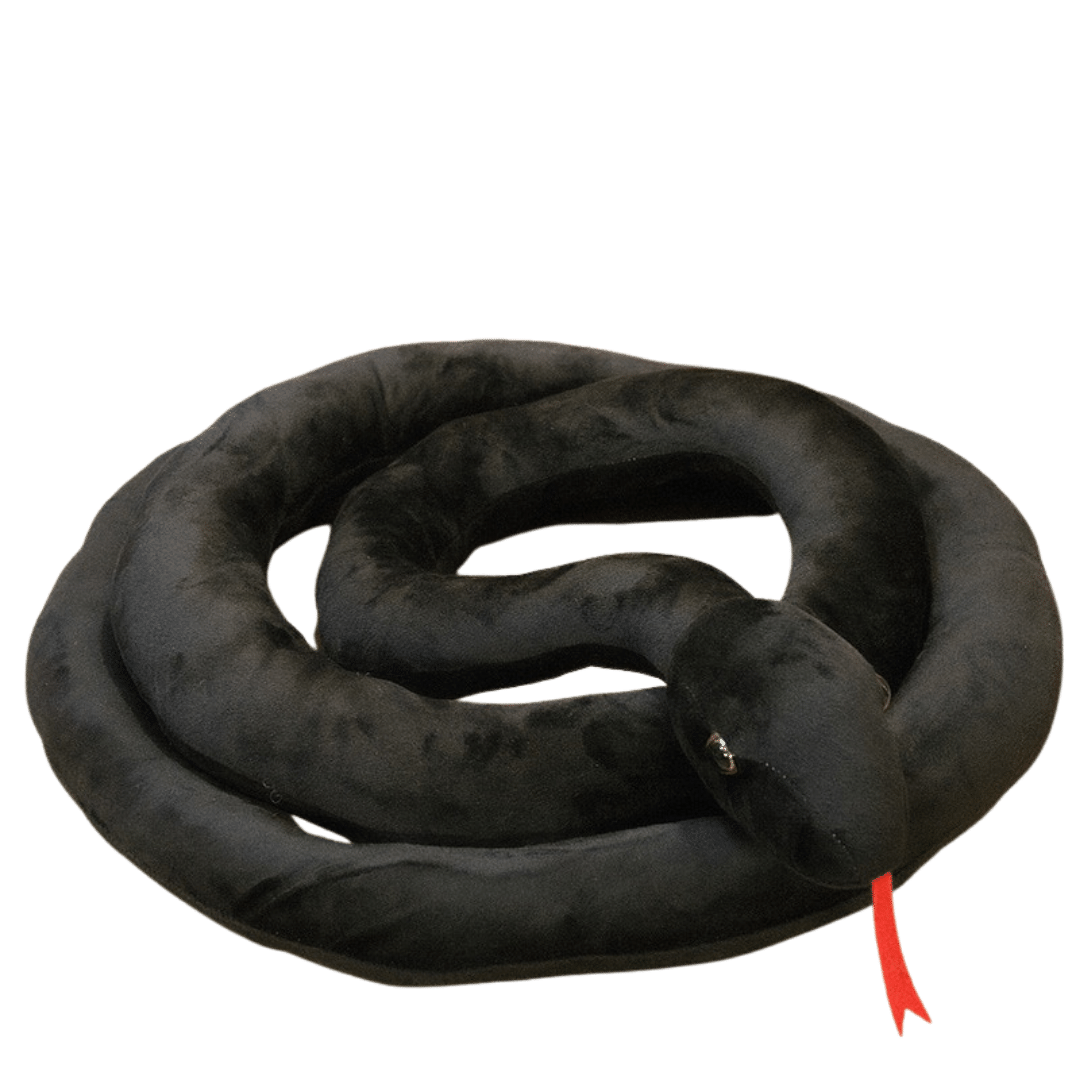 pupazzo peluche serpente nero bambola gigante