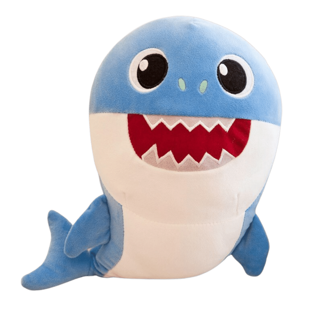 pupazzo peluche squalo blu bambola gigante