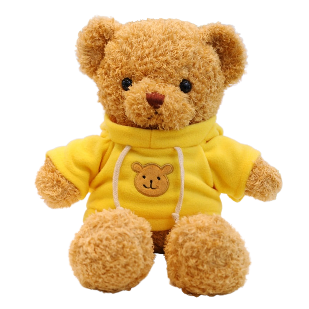 pupazzo bambola orso teddy bear felpa gialla