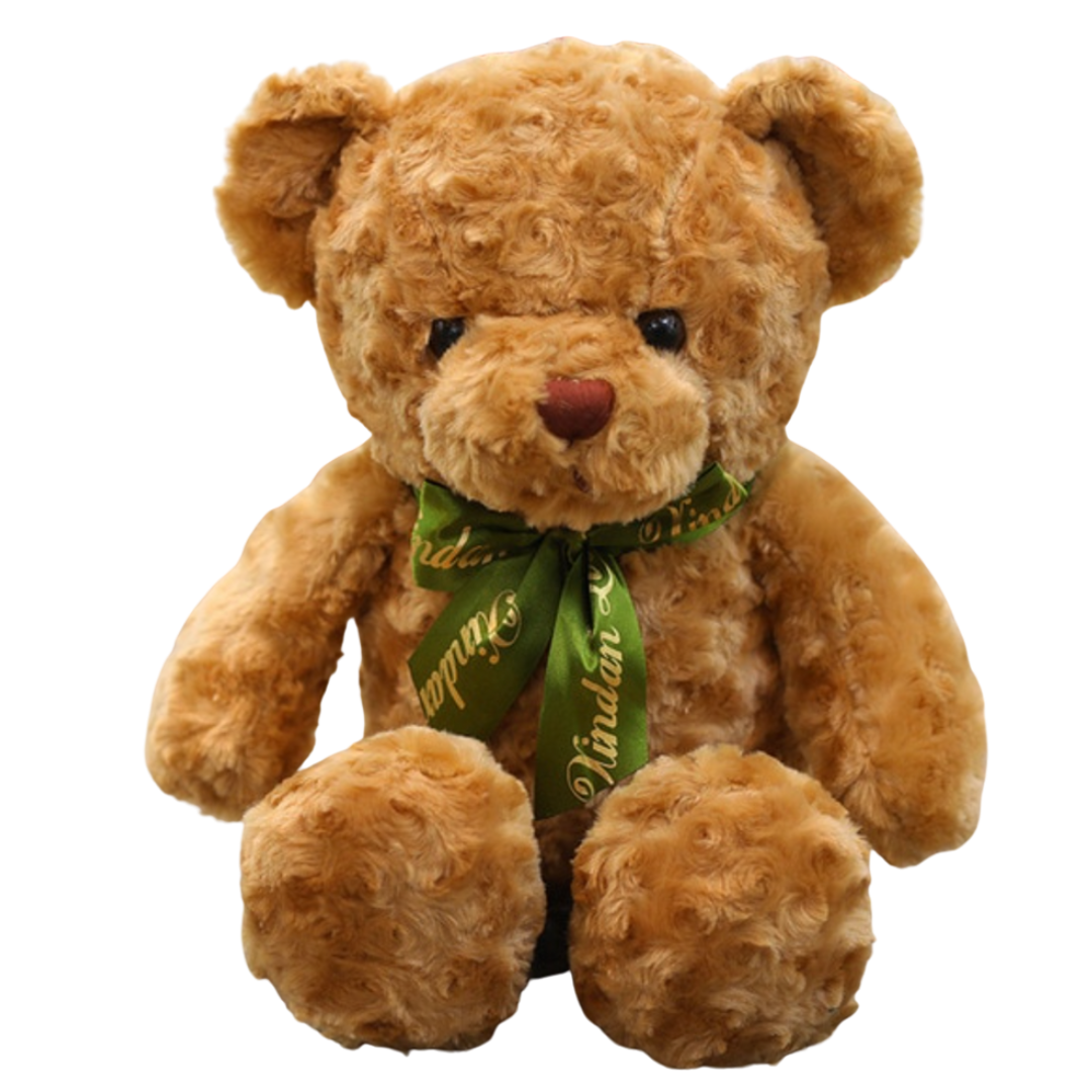 pupazzo bambola orso teddy bear fiocco verde