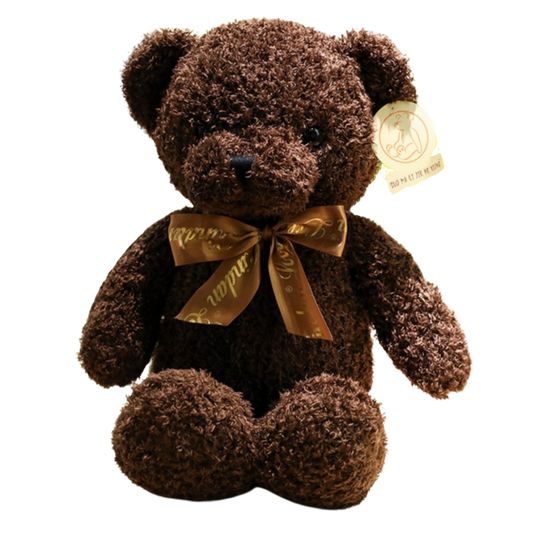 pupazzo peluche orso teddy bear marrone fiocco