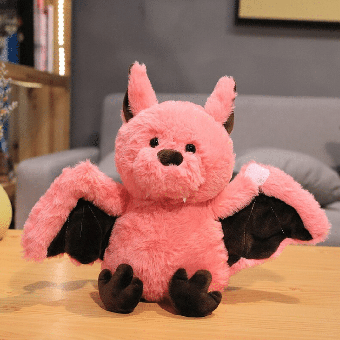 pupazzo peluche pipistrello rosa