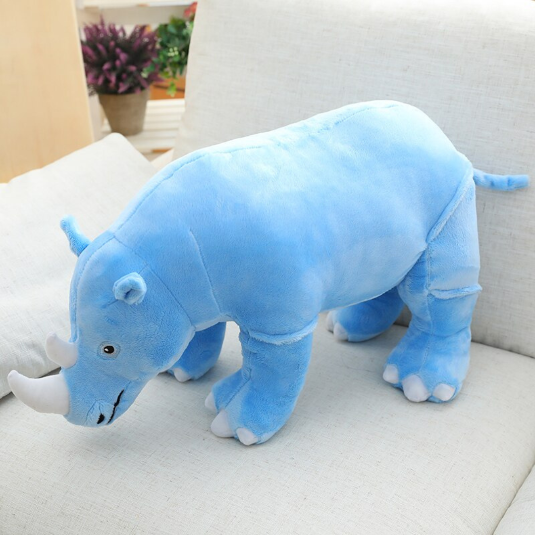 pupazzo peluche rinoceronte blu