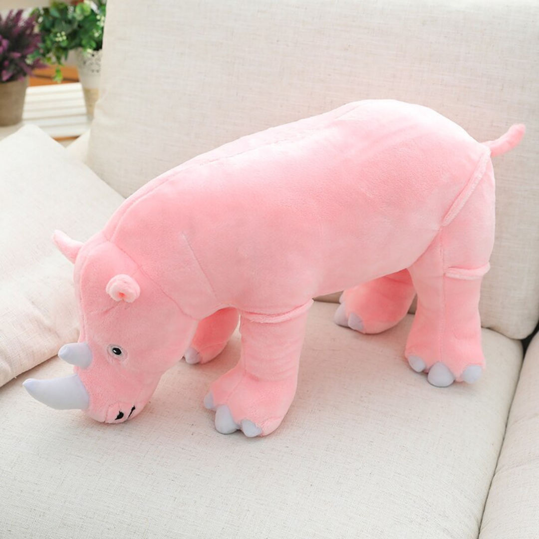 pupazzo peluche rinoceronte rosa