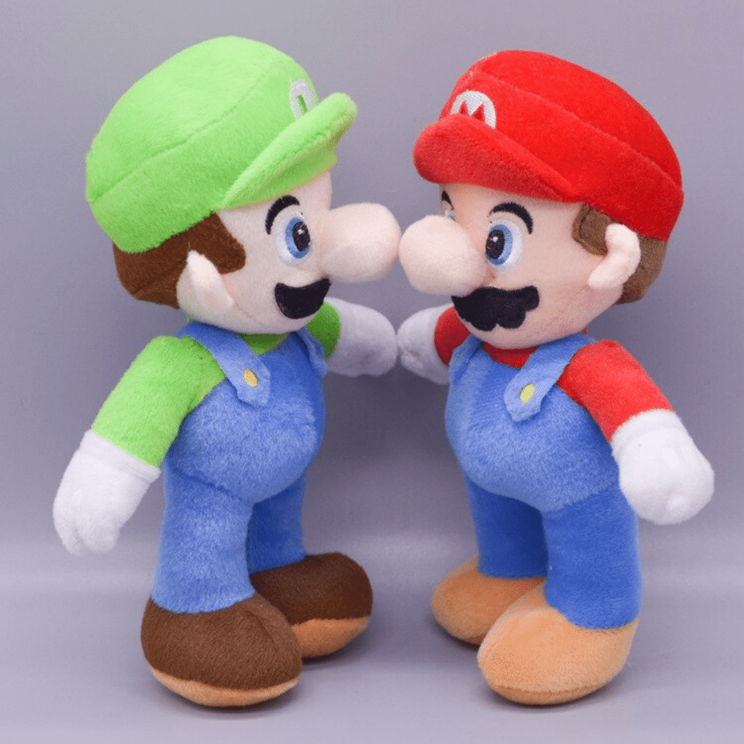 Super Mario Bros - Peluche Luigi Cappello Bianco - 37cm - Qualità Super  Morbida